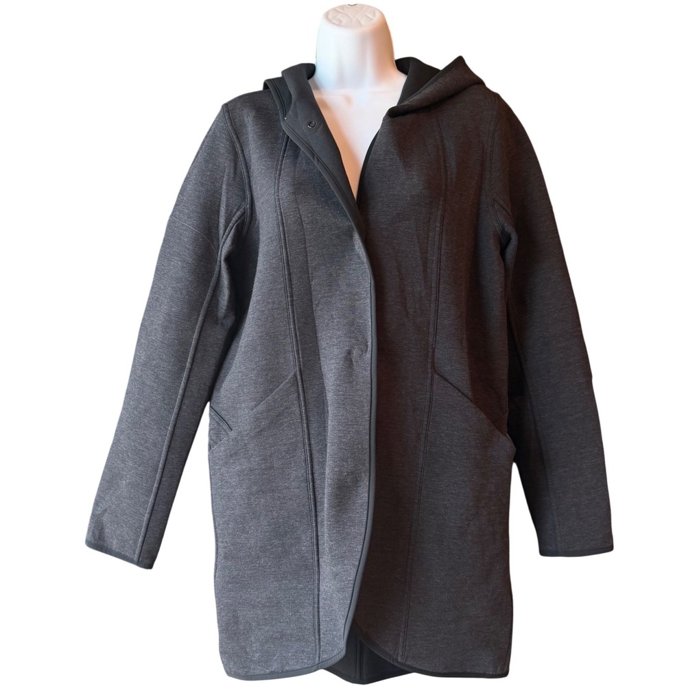 Lululemon Urban Horizons Jacket Women's Size Small Heathered Black Hooded Coat